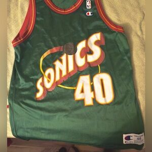 RARE: Seattle Supersonics Vintage 90’s Shawn Kemp Champion Jersey Mens 48!